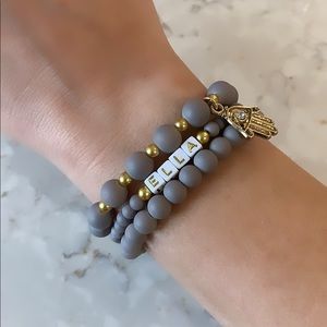 Customizable Mala Bead Bracelet Stack - Free Ship!